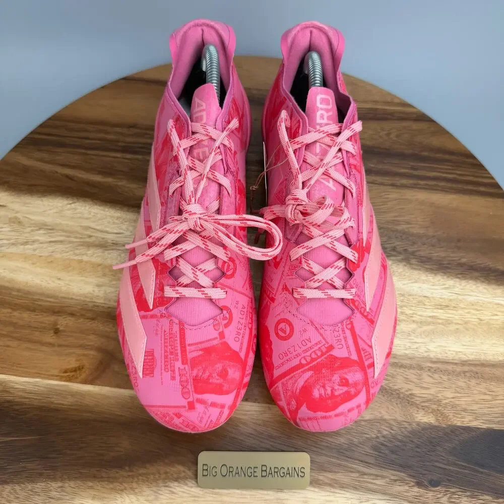 Adidas Adizero Electric II Currency Mens 10 Pink Money Football Cleats JQ3979